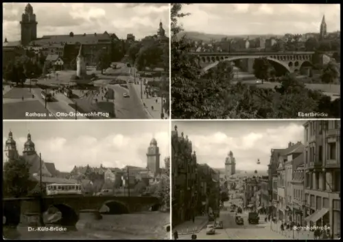 Plauen (Vogtland) DDR Mehrbild Otto-Grotewohl-Platz, Dr.-Külz-Brücke 1970/1967