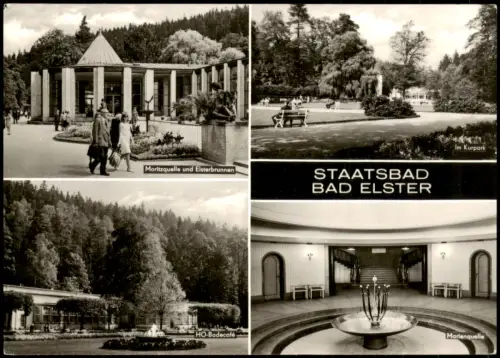 Bad Elster DDR Mehrbild-AK mit HO-Badecafé Im Kurpark Moritzquelle uvm. 1971