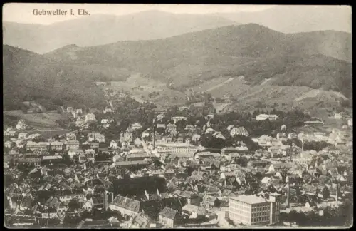 Gebweiler (Guebwiller) Panorama-Ansicht Ortschaft im Elsass 1910