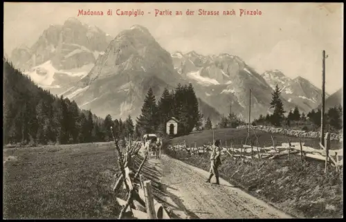 Madonna di Campiglio Sankt Maria im Pein Strasse nach Pinzolo 1902  Südtirol