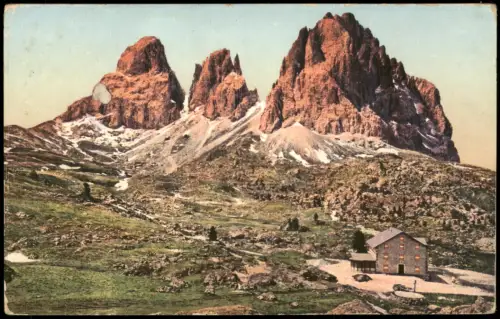 Ansichtskarte Südtirol Sellajochhaus Sek. Bozen Fünffinger-Spitze Langkofl 1910