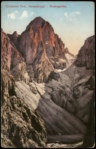 .Trentino-Südtirol Dolomiten Tirol Berg Ansichten Kesselkogel Rosengarten 1910
