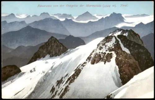 Trentino-Südtirol Panorama von der Ostspitze der Marmolata Tirol 1910
