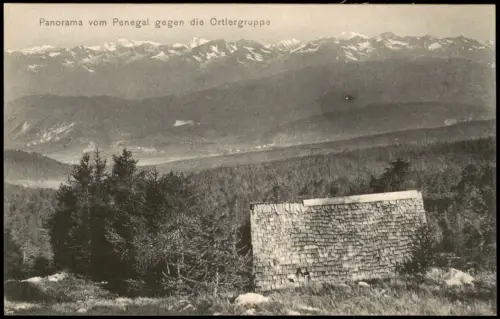 .Trentino-Südtirol Dolomiten Panorama vom Penegal gegen die Ortlergruppe 1906