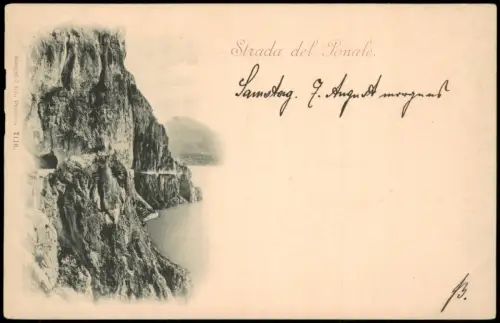 Cartolina Riva del Garda Strada del Ponale Lago di Garda Gardasee 1900