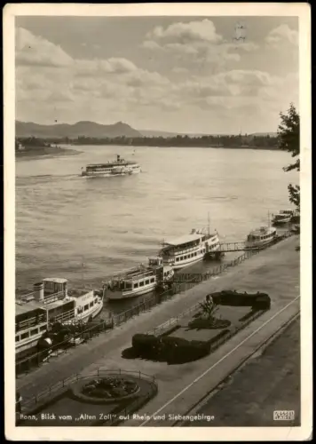 Ansichtskarte Bonn Alter Zoll  Rhein Siebengebirge 1952 Alliierte Zensurstempel