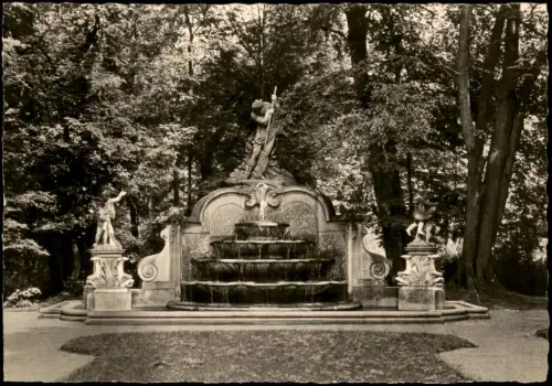 Ansichtskarte Altdöbern Schloss Kinderheim Neptunbrunnen 1963