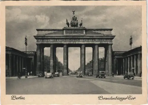 Ansichtskarte Mitte-Berlin Brandenburger Tor - Autos 1938