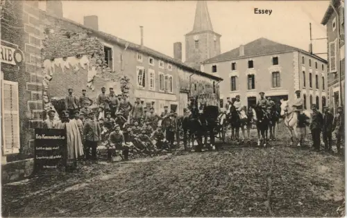 Essey-et-Maizerais Straßenpartie Soldaten WK1 Feldpost 1915/1916