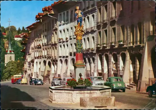 Ansichtskarte Bern (Schweiz) Berne Gerechtigkeitsbrunnen in der Altstadt 1960