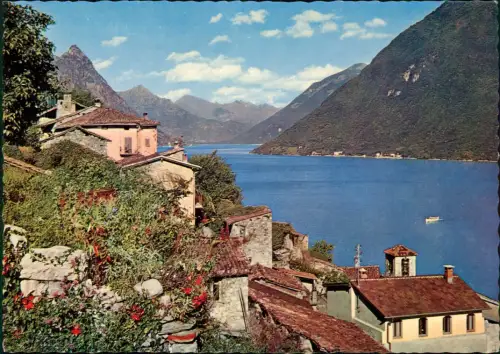 Ansichtskarte Gandria-Lugano Blick auf Gandria am Luganersee 1970