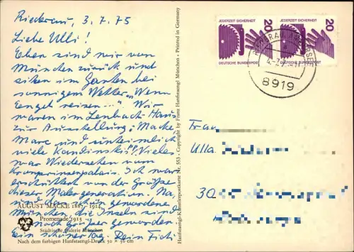 Ansichtskarte  August Macke - Promenade 1975