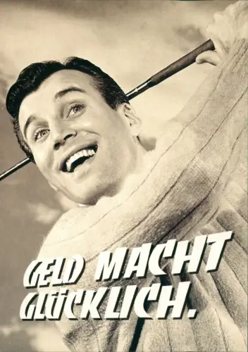 Ansichtskarte  Geld macht glücklich - Werbepostkarte Börse Online 2000