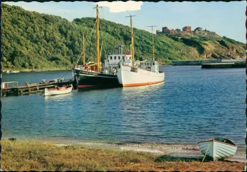 Postcard Bornholm Hammerhavnen mit Burgruine Hammershus, Bornholm 1965