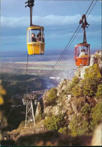 Ansichtskarte Thale (Harz) Personenschwebebahn über dem Bodetal 1985