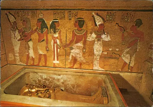 Postcard Theben Waset / Niut-reset Grabkammer des Tutanchamun 1989