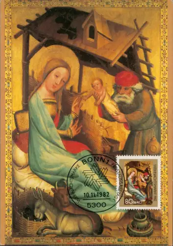 Hamburg Krippendarstellung (Geburt Christi)  Meister Bertram  1982 Sondermarke