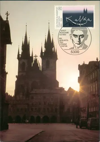 Ansichtskarte Bonn Teynkirche in Prag - Franz Kafka Maximumkarte 1983