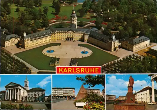 Karlsruhe Mehrbildansicht mit Schloss, Kunsthalle und Marktplatz 1998