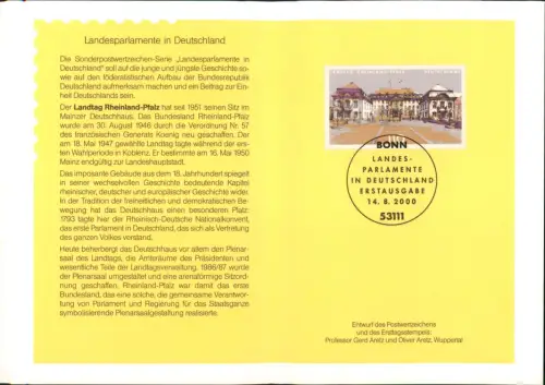 .Rheinland-Pfalz Landtag Rheinland-Pfalz, Mainzer Deutschhaus 2000