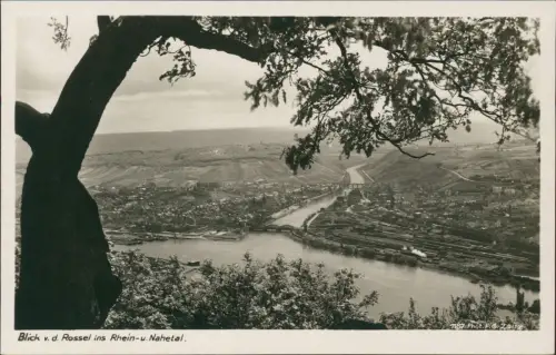 Ansichtskarte Bingen am Rhein Blick v. d. Rossel ins Rhein-u. Nahetal 1930