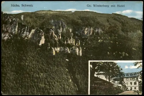 Ansichtskarte Bad Schandau 2 Bild Großer Winterberg 1918