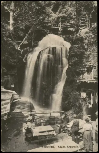 Ansichtskarte Rathen Amselfall Elbsandsteingebirge Restaurant 1916