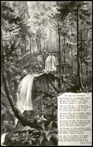 Ansichtskarte Rathen Amselfall Die Sage - Künstlerkarte 1912