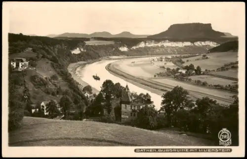 Ansichtskarte Rathen Burgruine Lilienstein 1928 Walter Hahn:2949