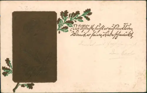 Porträt Friedrich Schiller mit Zitat aus 'Das Lied von der Glocke' 1905