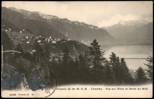 Glion-Montreux (Muchtern) Chamby Vue sur Glion et Dents du Midi 1906