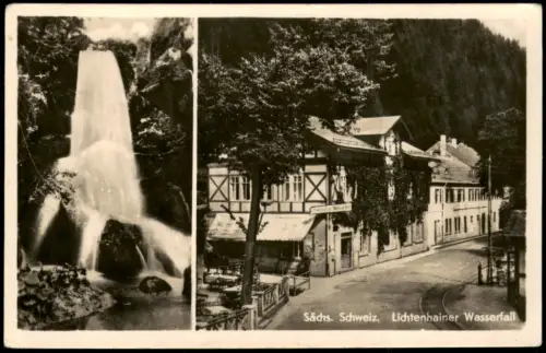 Lichtenhain-Sebnitz Hotel und Lichtenhainer Wasserfall 2 Bild 1954