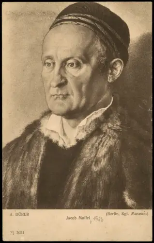 A. DÜRER Jacob Muffel 1526. Künstlerkarte Gemälde Kunstwerke 1916
