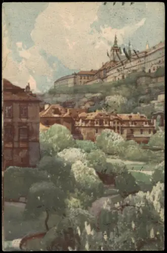 Postcard Prag Praha Fürstenbergská zahrada. 1915