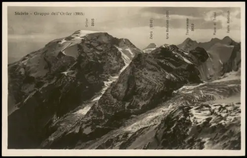 Cartolina Bormio Worms im Veltlin | Buorm Stelvio Gruppo dell' Ortler 1929
