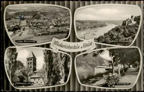Ansichtskarte Niederlahnstein-Lahnstein 4 Bild Ortsansichten 1961