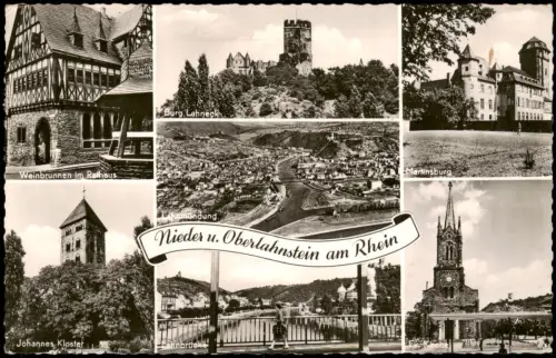 Lahnstein Mehrbildkarte mit Nieder- u. Oberlahnstein am Rhein 1960