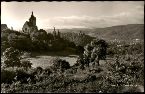 Niederlahnstein Lahnstein  Allerheiligenkapelle mit Burg Lahneck 1960