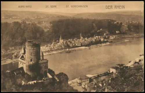 Ansichtskarte St. Goarshausen Burg Katz Blick Goar Goarshausen Rhein 1906