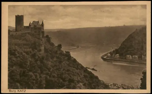 Ansichtskarte St. Goarshausen Burg Katz am Rhein 1910