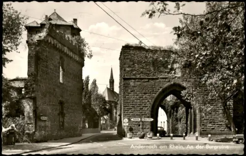 Ansichtskarte Andernach Straßen Partie An der Burgruine 1969/1965