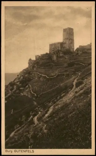 Ansichtskarte Kaub Zugangswege zur Burg Gutenfels 1920