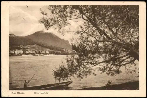 Ansichtskarte Königswinter Der Rhein mit Blick Drachenfels 1924
