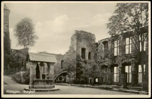 Ansichtskarte Nideggen (Eifel) Burghof der Burg 1910