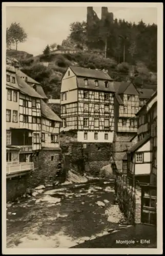 Monschau/Eifel Montjoie Ortsansicht Ort i.d. Eifel, Fachwerk-Häuser 1920