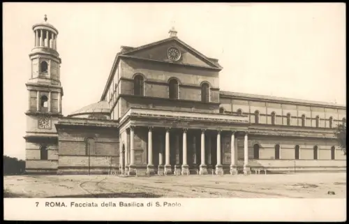 Cartolina Rom Roma Facciata della Basilica di S. Paolo.. 1922