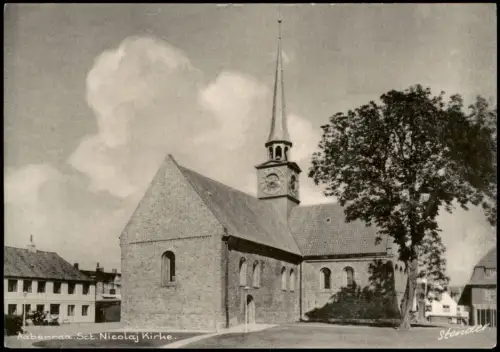 Postcard Apenrade Aabenraa Åbenrå Sct. Nicolaj Kirke. 1961