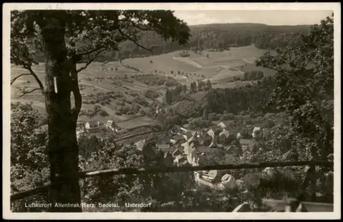 Ansichtskarte Altenbrak Panorama-Ansicht vom Unterdorf im Bodetal Harz 1934