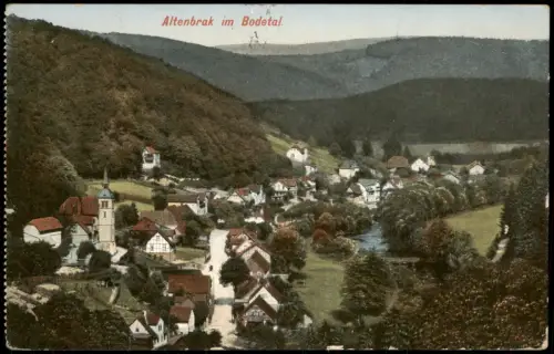 Ansichtskarte Altenbrak Panorama-Ansicht Gesamtansicht Partie Bodetal 1913