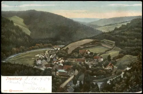 Ansichtskarte Treseburg Panorama-Ansicht Gesamtansicht Ort im Harz 1904